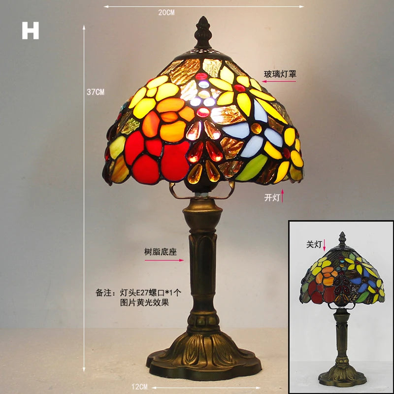 Retro Stained Glass Lamp Table