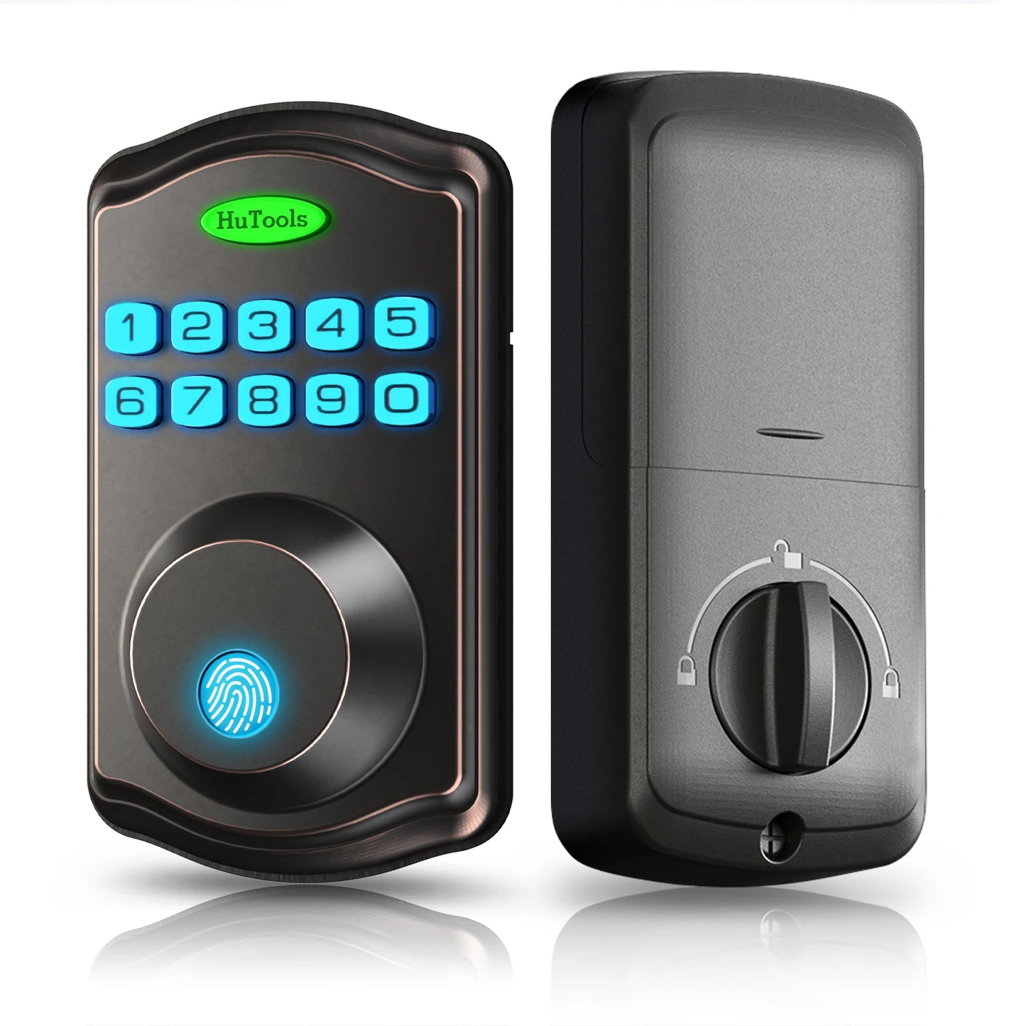 Easy To Install Black/silver Smart Fingerprint Key Lock  Fingerprint Password Lock Suitable(No handle)