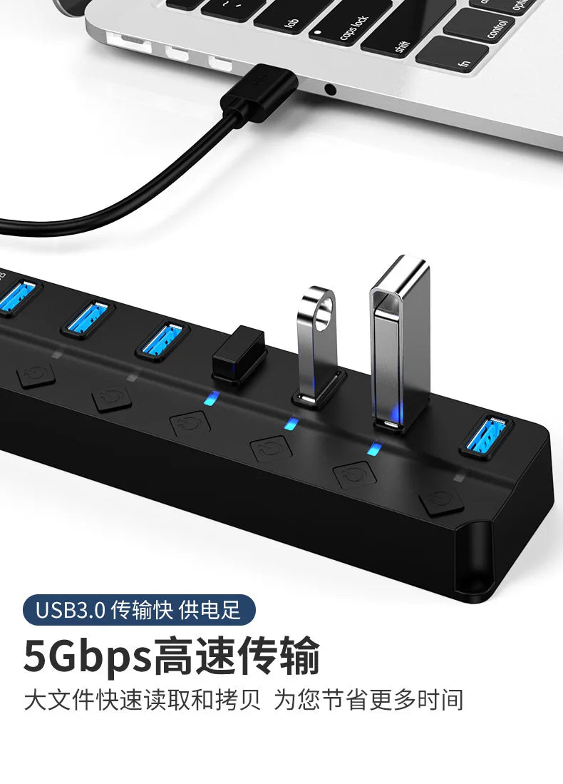 USB Hub 3.0 2.0 Multi USB High Speed Splitter Adapter
 4/7 Port Multiple Expander With Switch For PC Computer Accessories