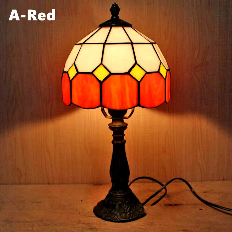 Retro Stained Glass Lamp Table
