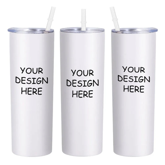 Custom Text Photo Tumbler with Lid and Straw