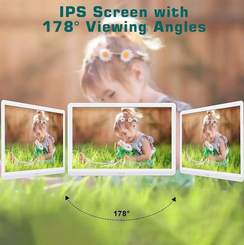 10 Inch Digital Photo Frame with 1280x800 IPS 
Screen Digital Picture Frame with 1080P Video Music Slideshow