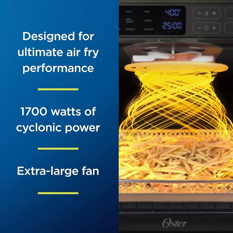Digital Air Fryer with RapidCrisp, Stainless Steel, 12-Function Countertop Oven with Convection,Silver