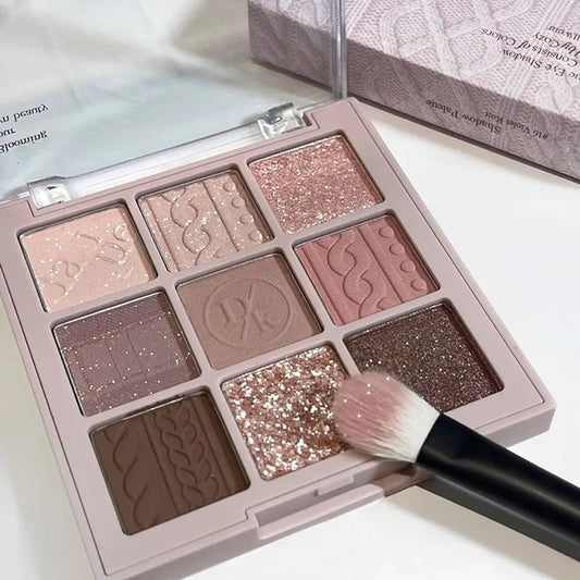 9-Color Eye Shadow Palette Glitter Pearly Eyeshadow Palette Nude