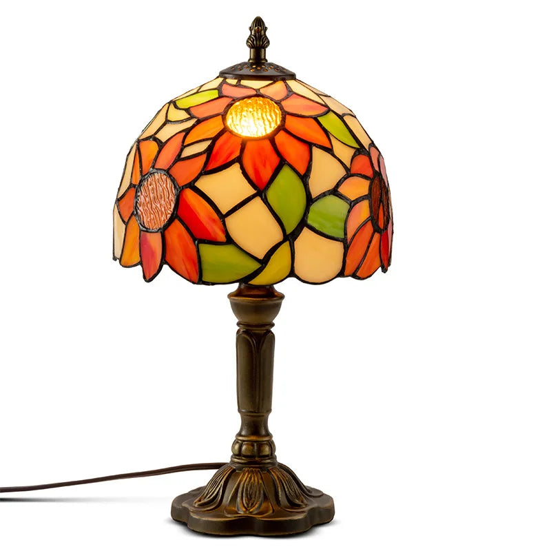 Retro Stained Glass Lamp Table